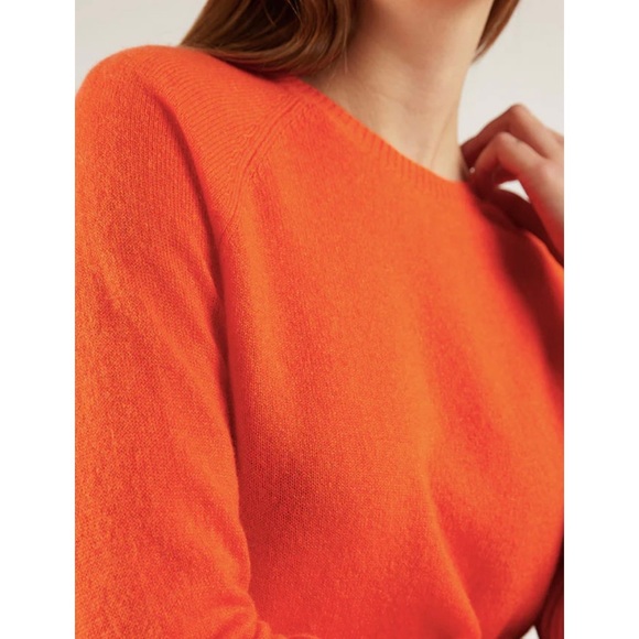 ANN TAYLOR CASHMERE Brick Orange Sweater w 3/4 Sleeves - Picture 5 of 5